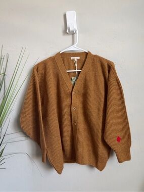 The Sunday Collective Wool Blend Rib Knit Cardigan Size 10Y NWT Made in Spain